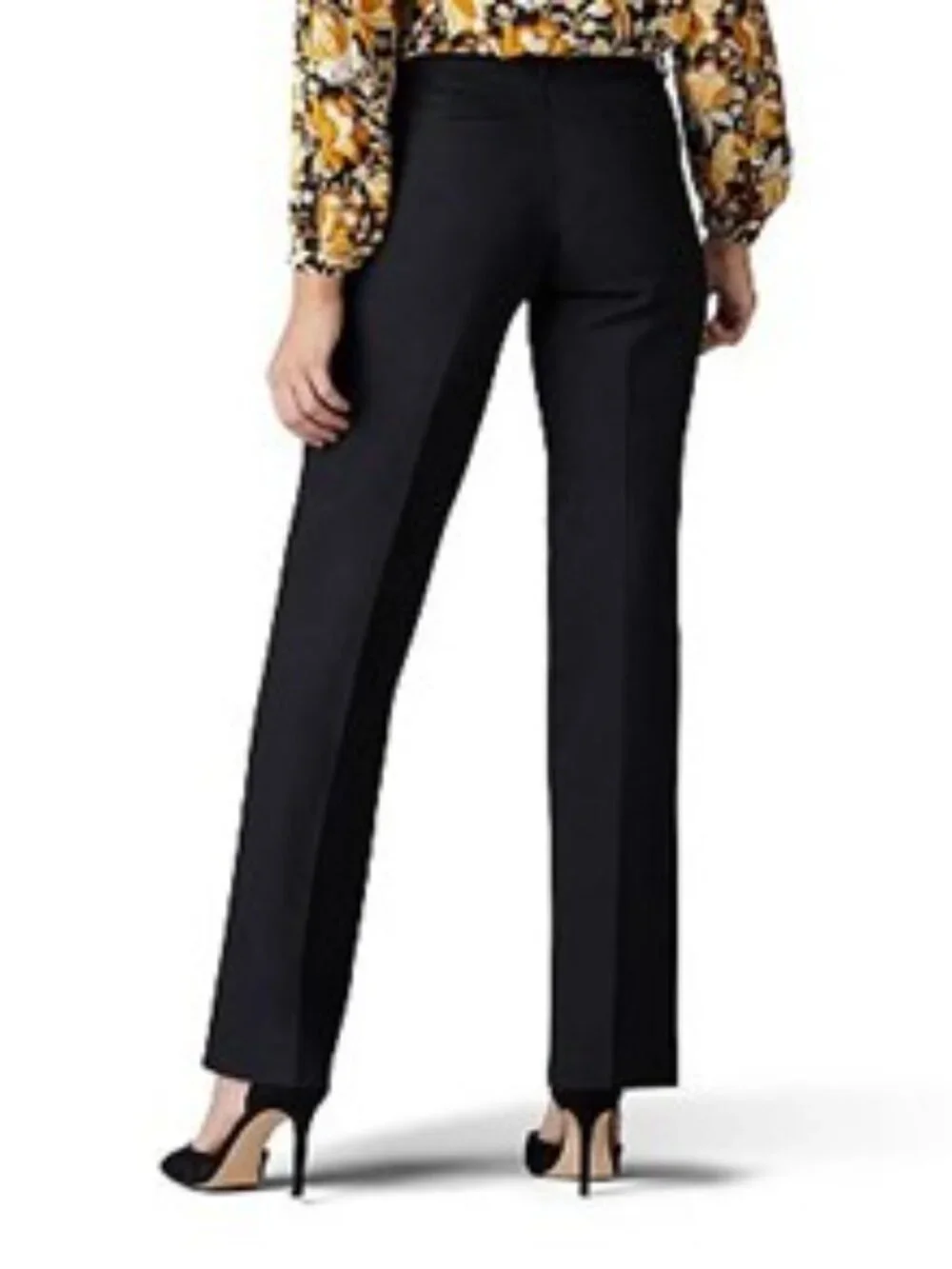 Lee Women's Flex Motion Regular Fit Trouser Pants, Size 16, Medium, Black, NWT - Picture 2 of 4